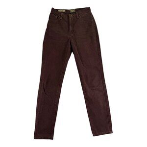 Express Womens Burgundy 100% Cotton High-Waist Straight-Leg Jeans Size 7/8